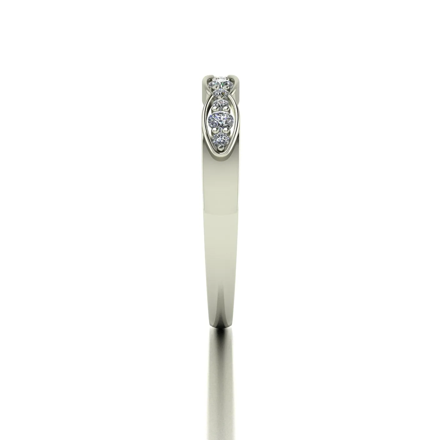 0.25ct (8x 1.3mm & 4x 2.0mm) Round Moissanite Set Eternity Ring
