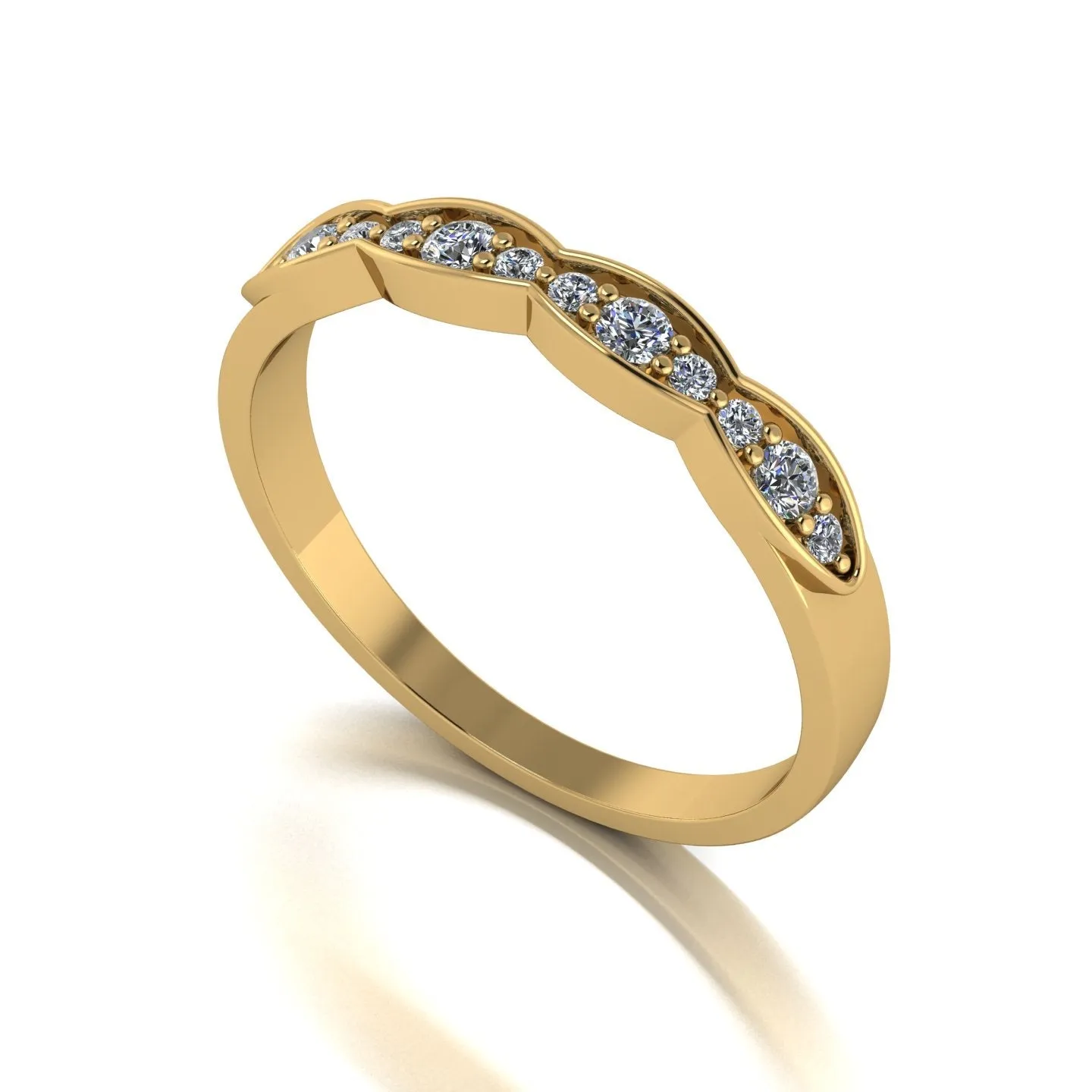 0.25ct (8x 1.3mm & 4x 2.0mm) Round Moissanite Set Eternity Ring