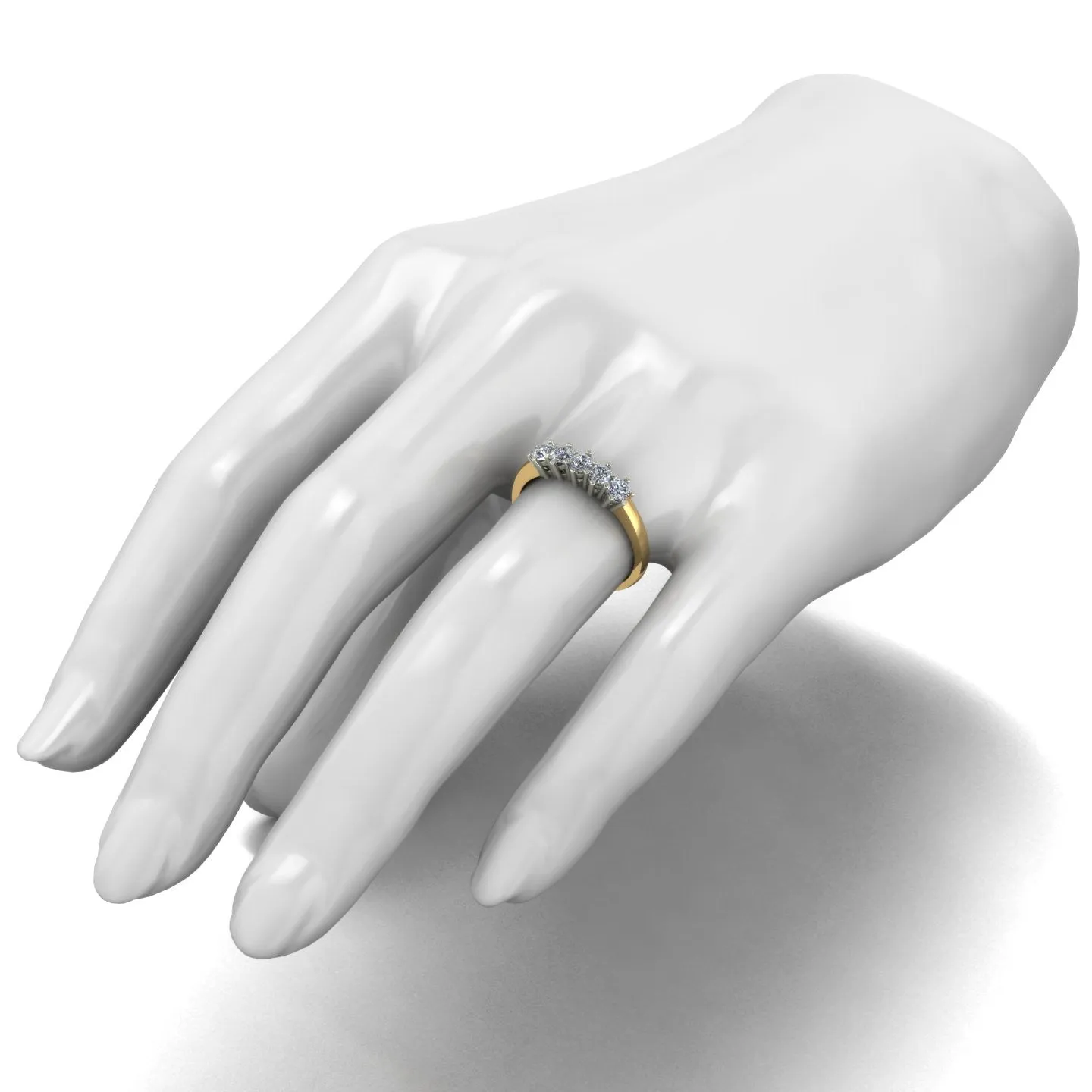 0.50ct (5x 3.0mm) Round Moissanite Set Eternity Ring