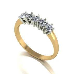 0.50ct (5x 3.0mm) Round Moissanite Set Eternity Ring