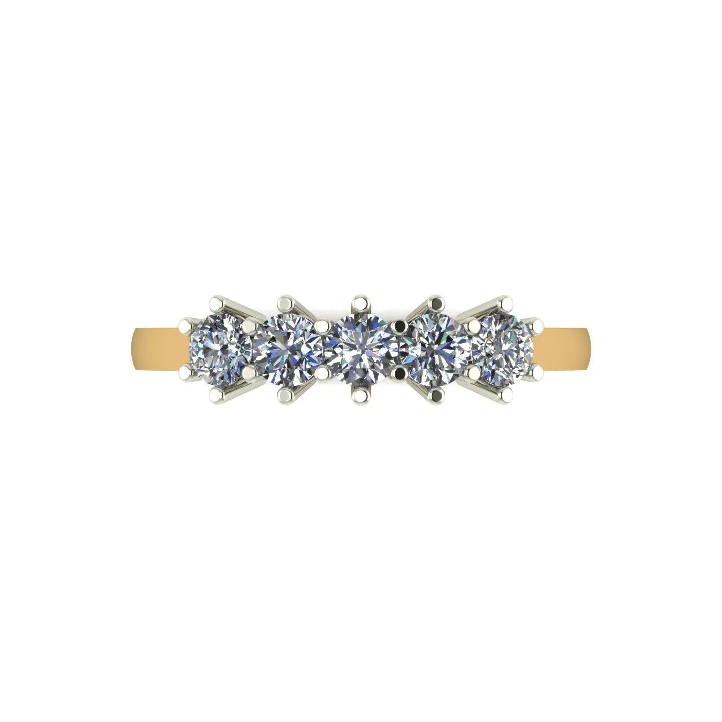 0.50ct (5x 3.0mm) Round Moissanite Set Eternity Ring