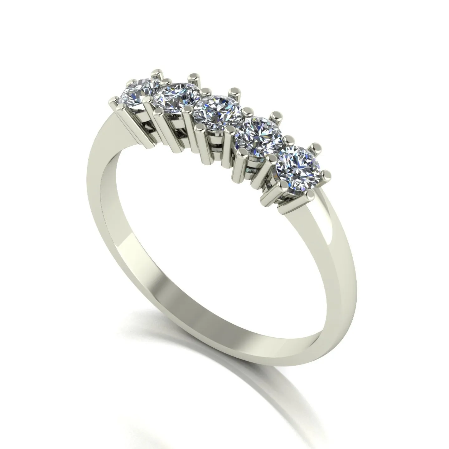 0.50ct (5x 3.0mm) Round Moissanite Set Eternity Ring