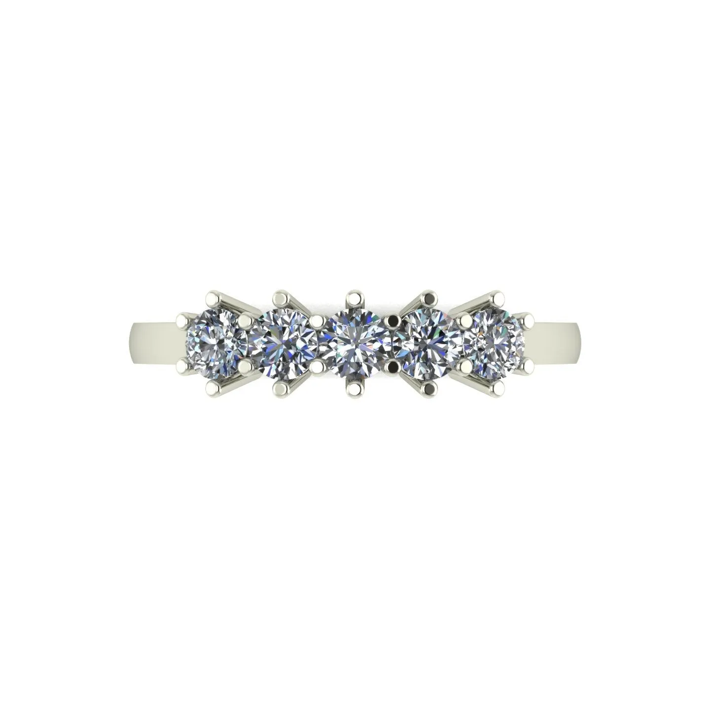 0.50ct (5x 3.0mm) Round Moissanite Set Eternity Ring
