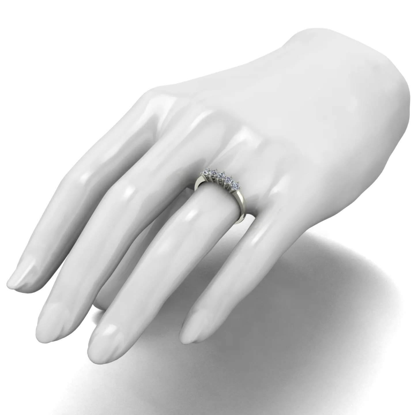 0.50ct (5x 3.0mm) Round Moissanite Set Eternity Ring