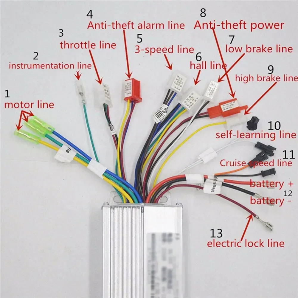 1 Pc Electric Bike Brushless Controller 36V Or 48V 350W For Electric Bicycle Controller Electric Bicycle Scooter Part