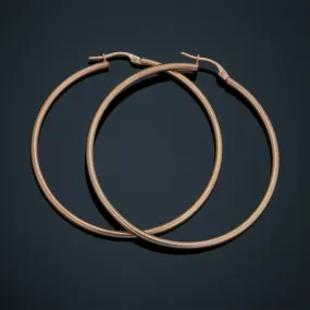 10k Rose Gold Polished Hoop Earrings (2x45 mm)