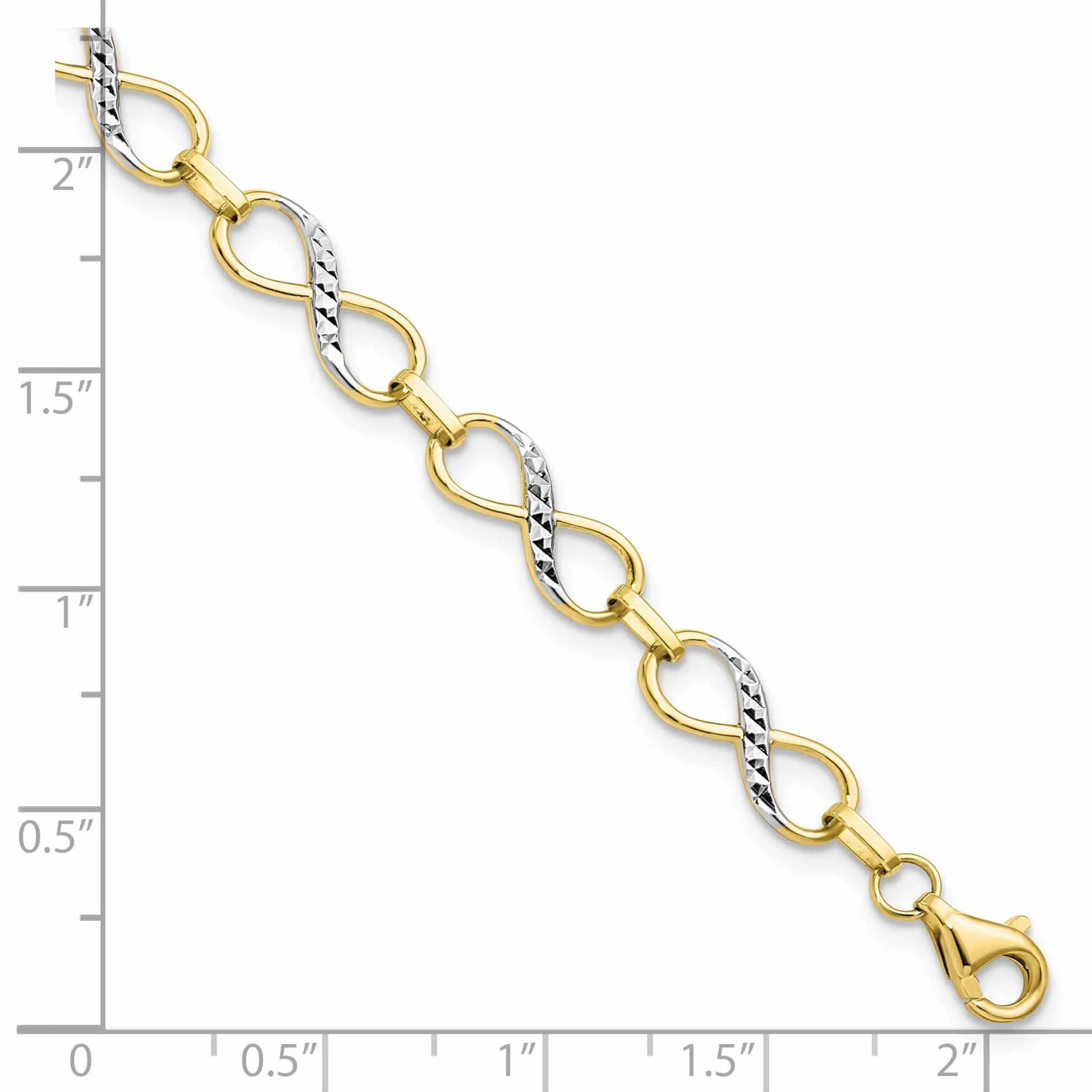 10k Two Tone Gold Infinity Fancy Bracelet