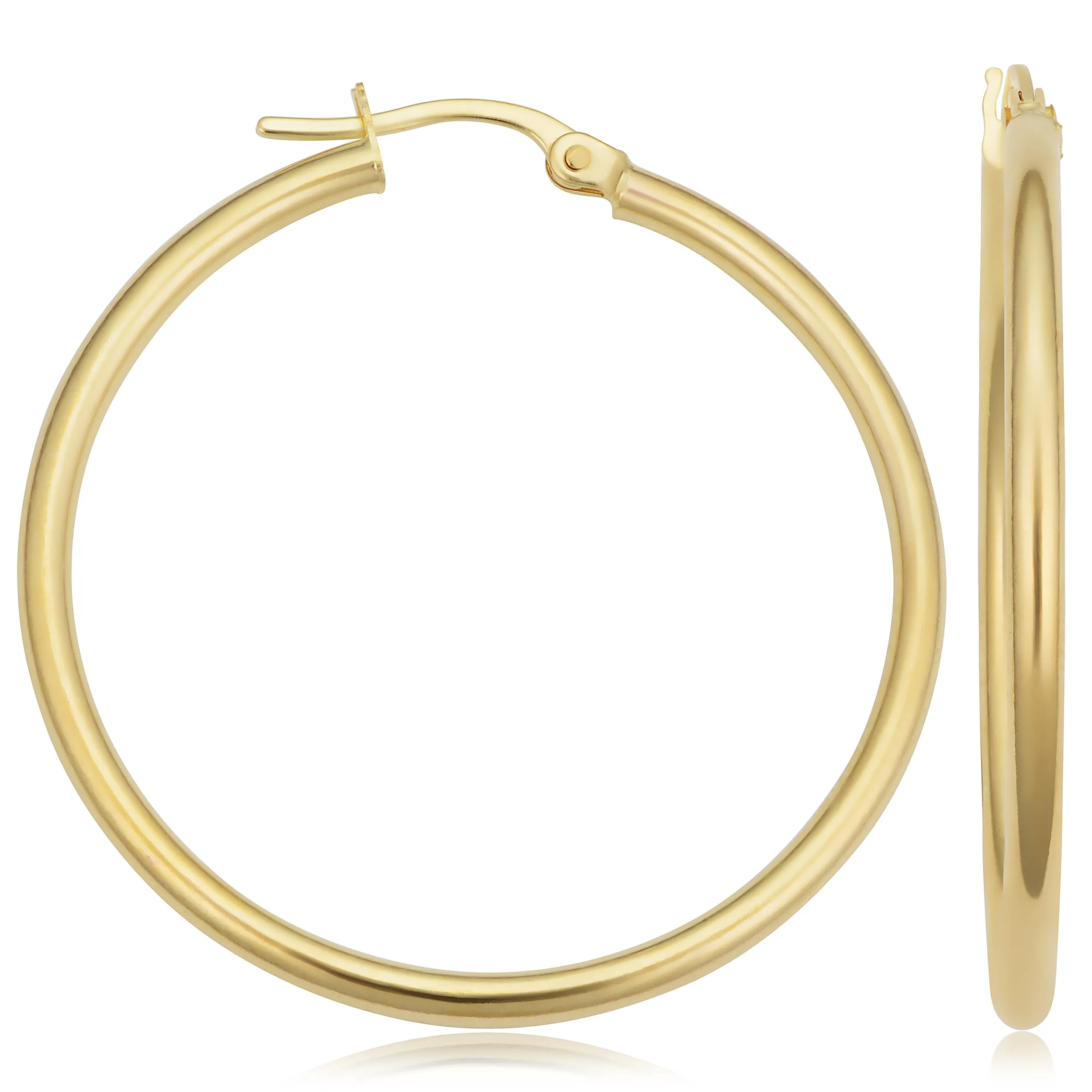 10k Yellow Gold Polished Hoop Earrings (2x30 mm)