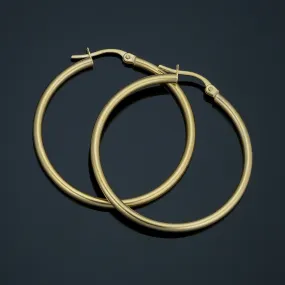 10k Yellow Gold Polished Hoop Earrings (2x30 mm)