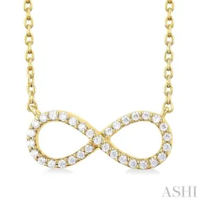 1/10 Ctw Round Cut Diamond Infinity Pendant in 10K Yellow Gold