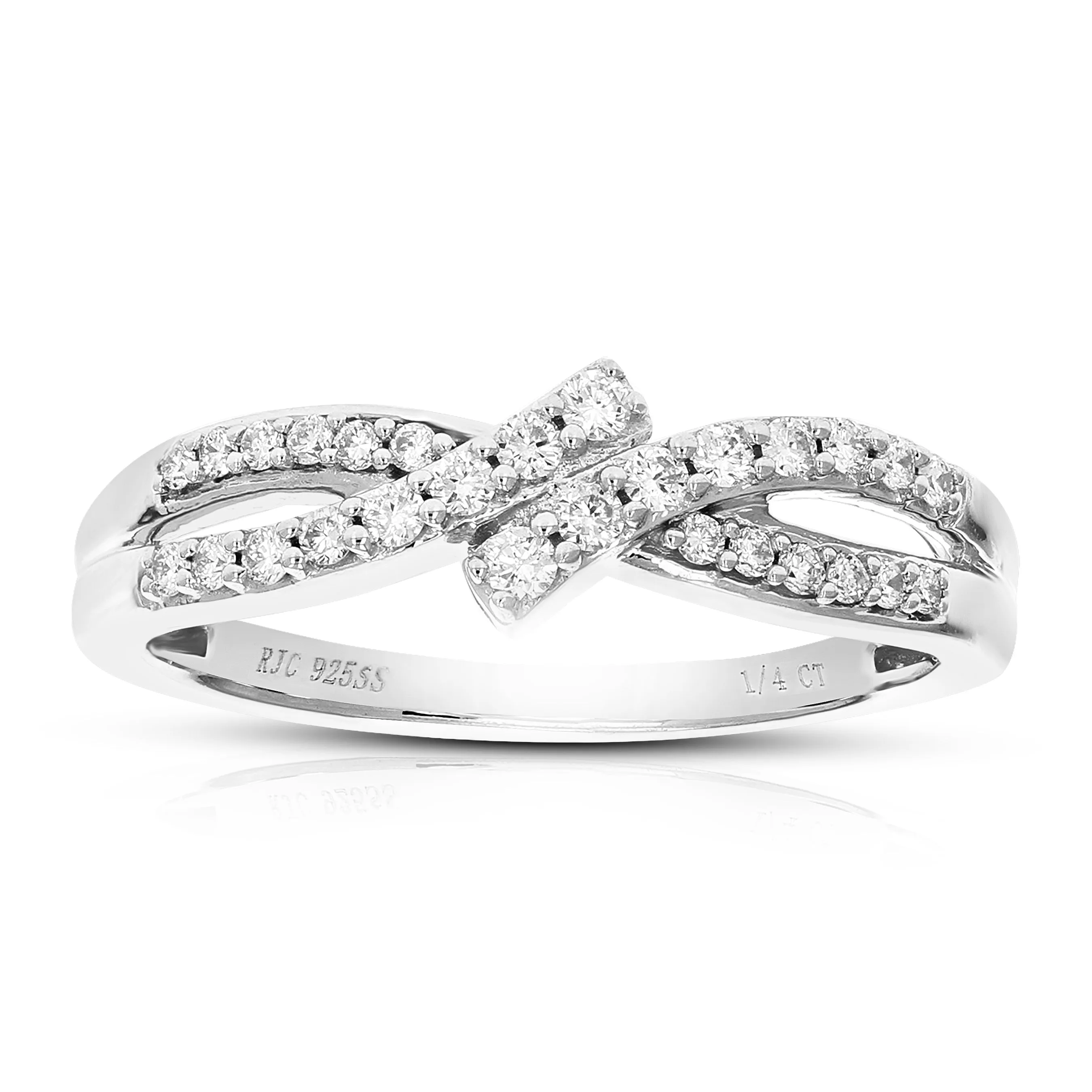 1/4 cttw Lab Grown Diamond Infinity Wedding Band in Silver
