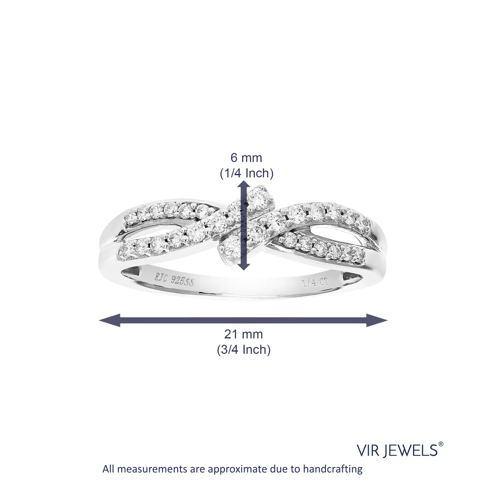 1/4 cttw Lab Grown Diamond Infinity Wedding Band in Silver