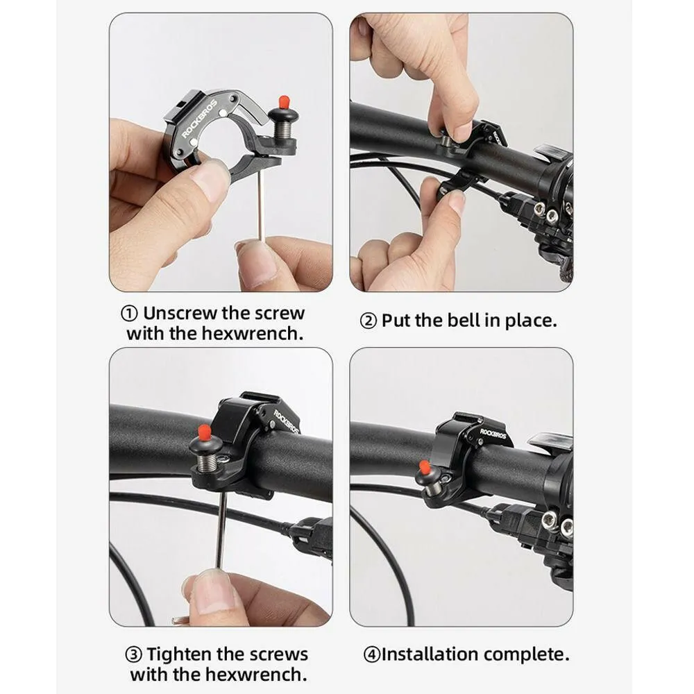 1PC Durable Stainless Bicycle Bell Ring MTB Cycling Horn Bike Handlebar Bell Crisp Sound Horn for Bicycle Safety Bike Accessorie
