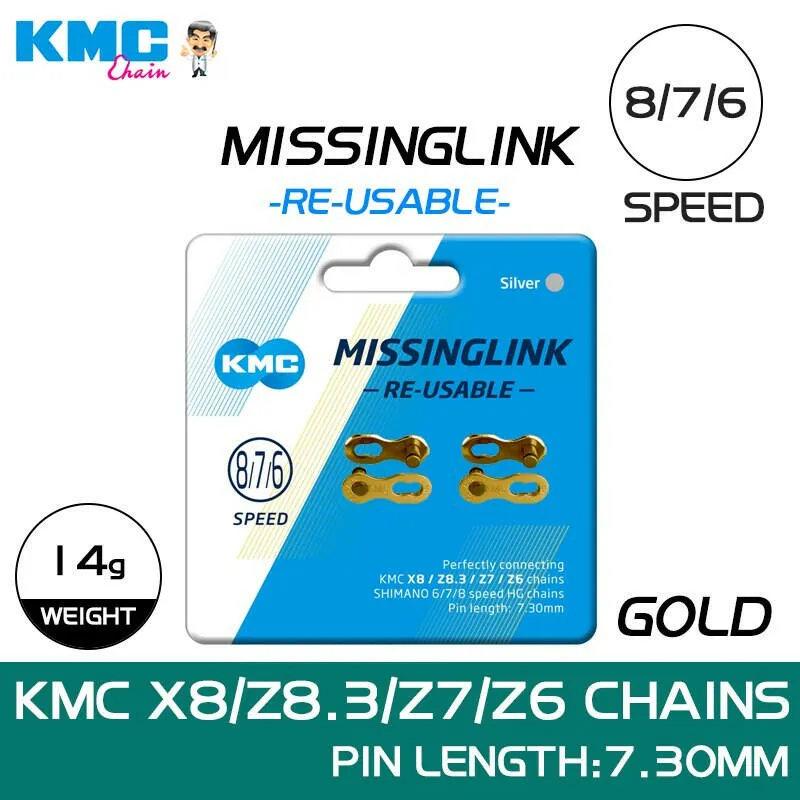 2 Pairs KMC Bicycle Missing Link 6/7/8/9/10/11/12 Speed Quick Magic Clasp Gold Silver Reusable For SHIMANO SRAM Bike Chains