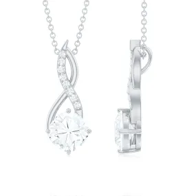 3.25 CT Round and Cushion Cut Moissanite Infinity Pendant