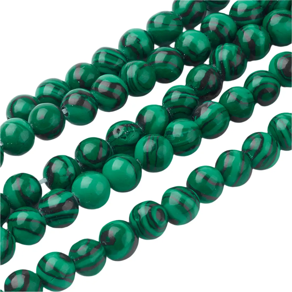4-4.5mm Malachite (Synthetic/Dyed) Beads 15" Strand