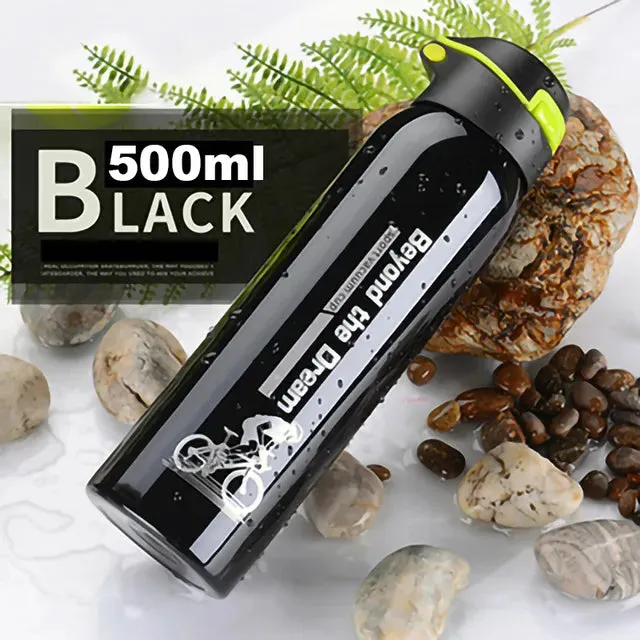 500ML Bicycle Water Bottle Vacuum Stainless Steel Cycling Water Bottle Double Walled Simple Thermo Mug Insulated With Straw