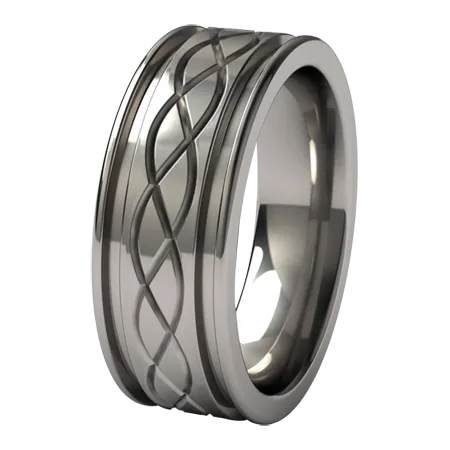 Abyss Hypnos Carved Titanium Ring