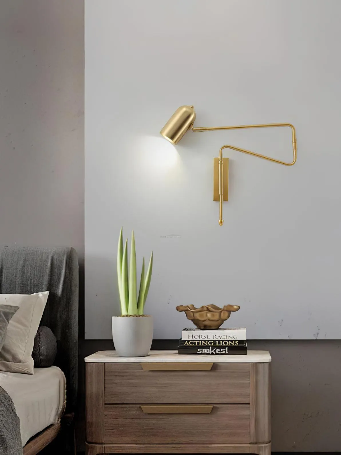 Adjustable Arm Reading Wall Lamp L 16.5″