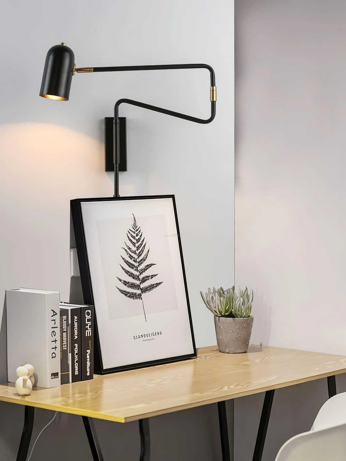 Adjustable Arm Reading Wall Lamp L 16.5″