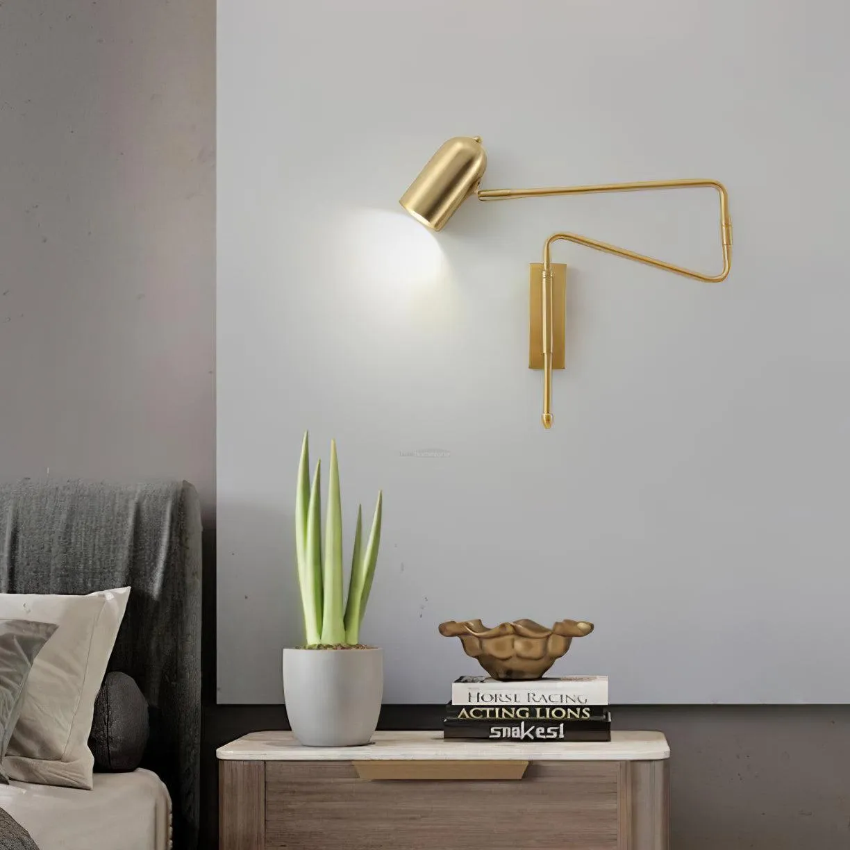 Adjustable Arm Reading Wall Lamp L 16.5″