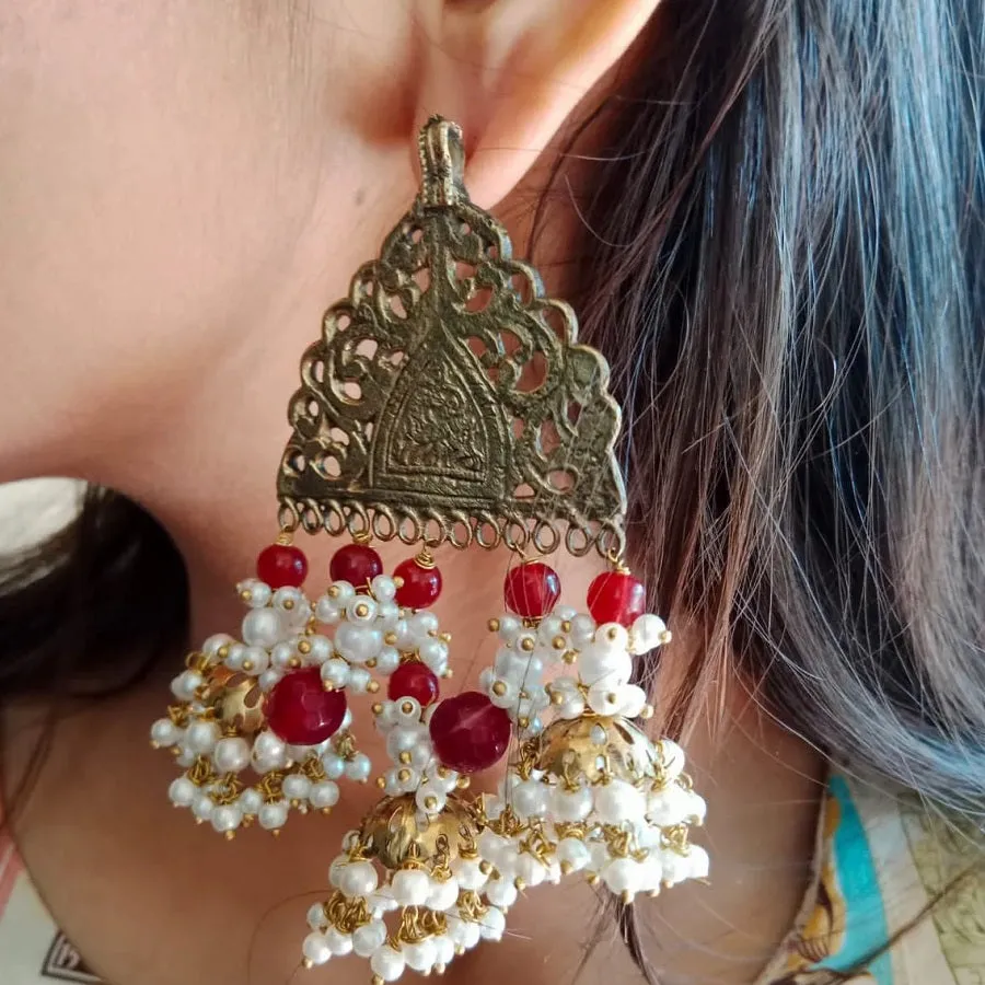 Amulet Cum Choker Style Necklace And Earrings