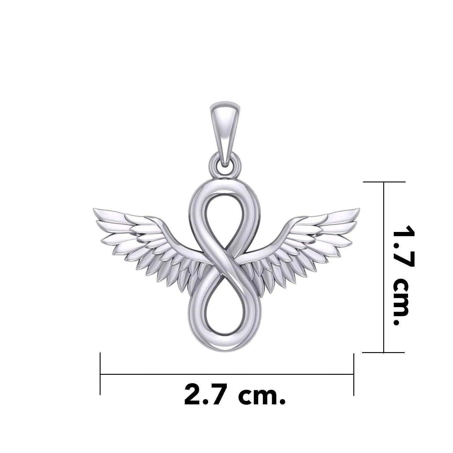 Angel Wings and Infinity Symbol Silver Pendant TPD5876