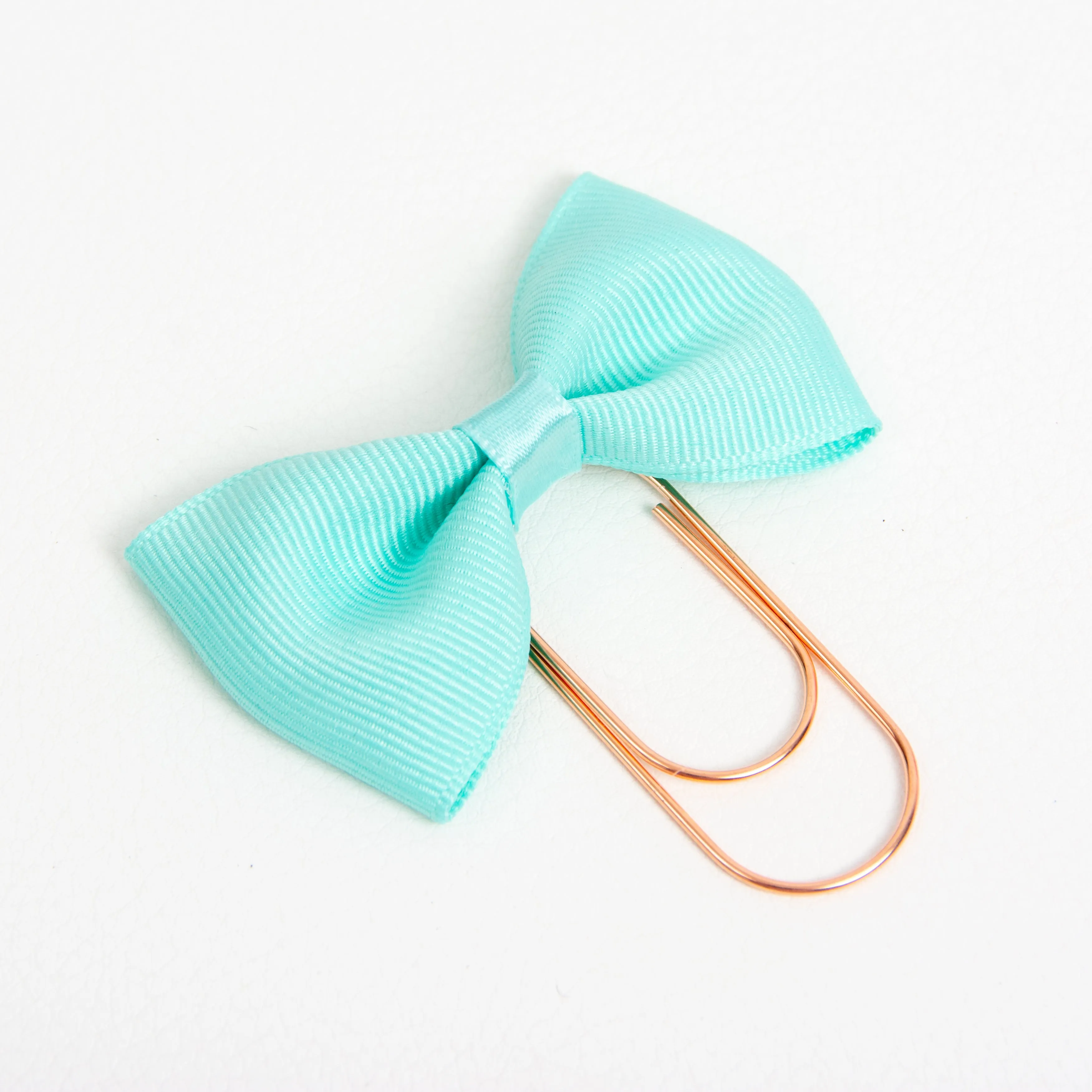 Aqua Bow Wide Planner Clip - Bookmark in Silver, Gold or Rose Gold