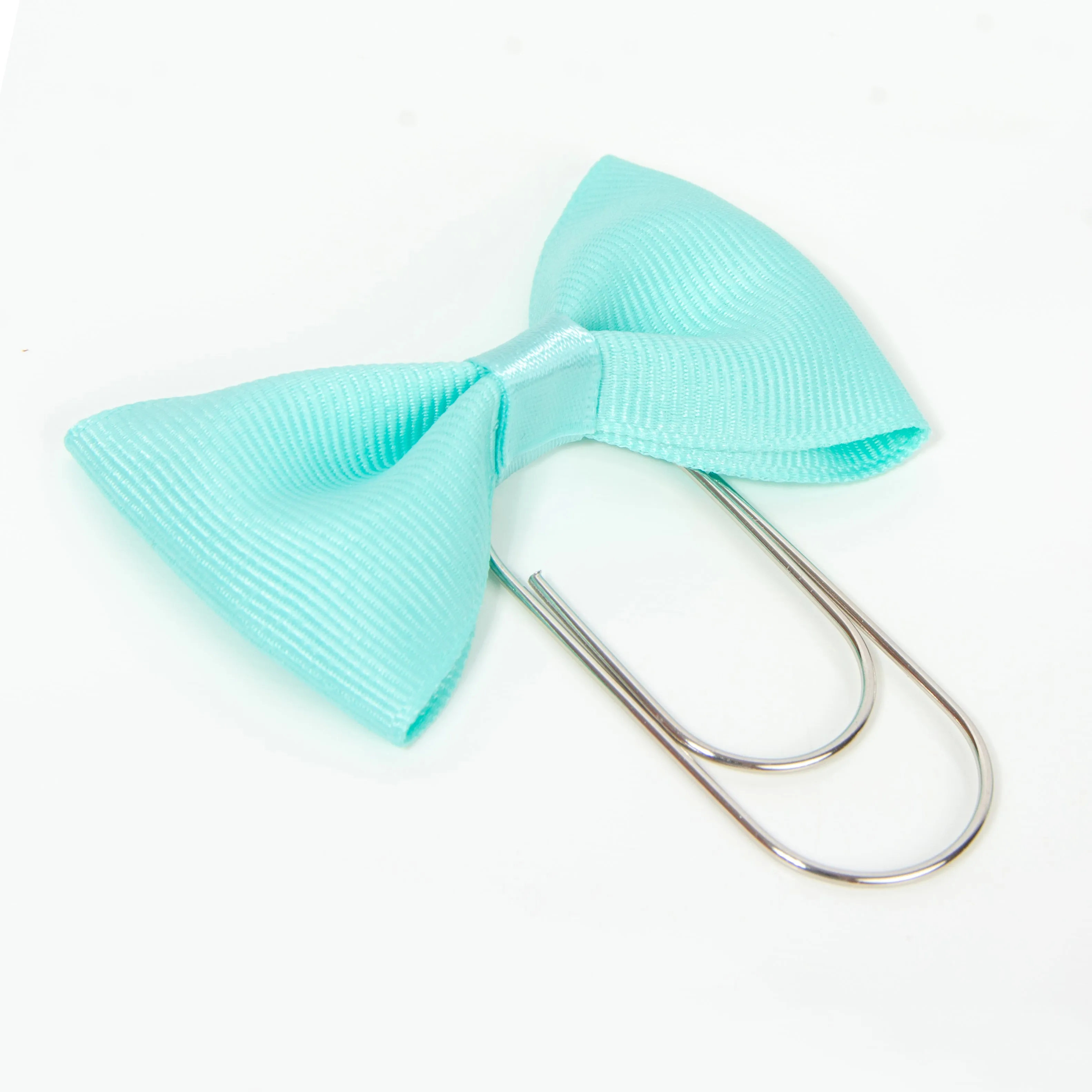 Aqua Bow Wide Planner Clip - Bookmark in Silver, Gold or Rose Gold