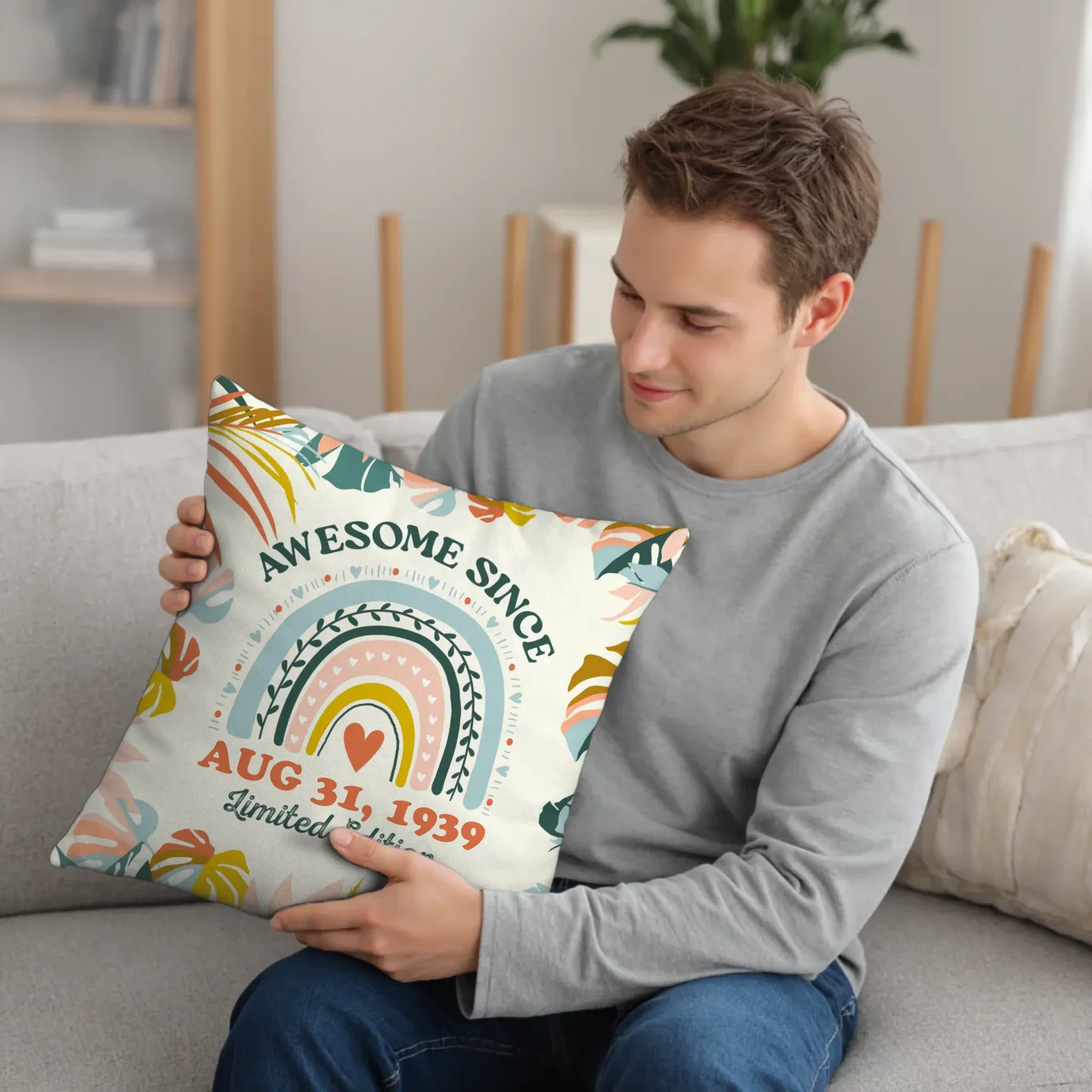 Awesome Since - Custom Date - 
 Personalized Gifts For Her - Pillow