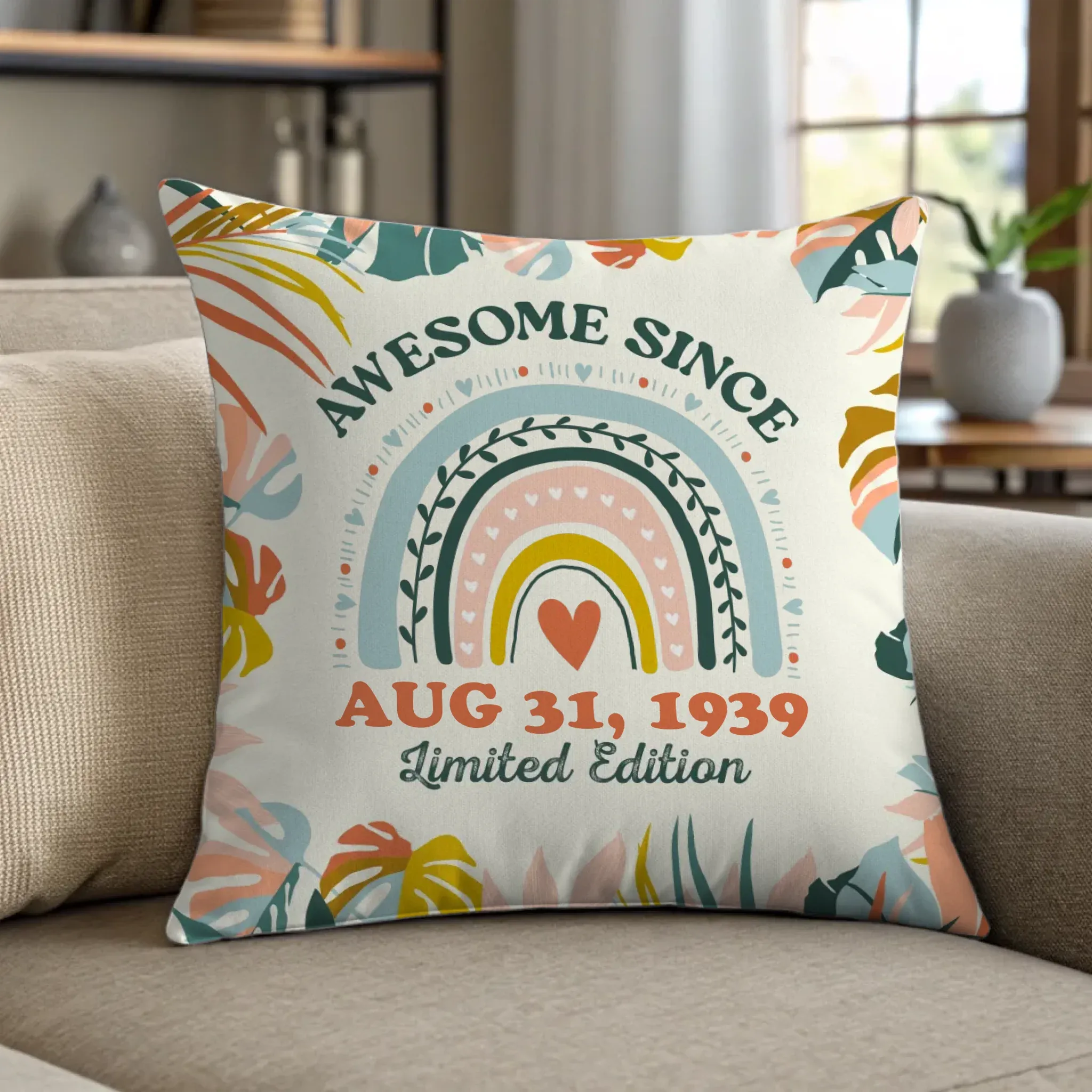Awesome Since - Custom Date - 
 Personalized Gifts For Her - Pillow
