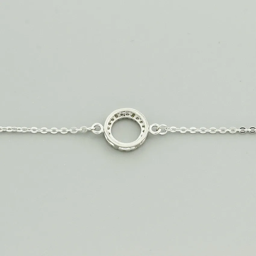 B016 paved circle eternity charm bracelet