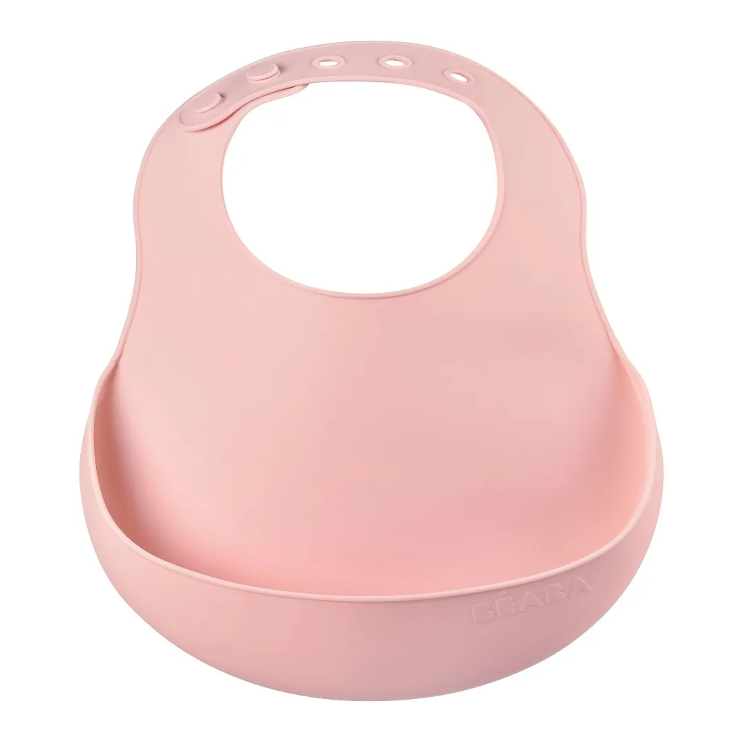 BEABA Silicone Bib Old Pink