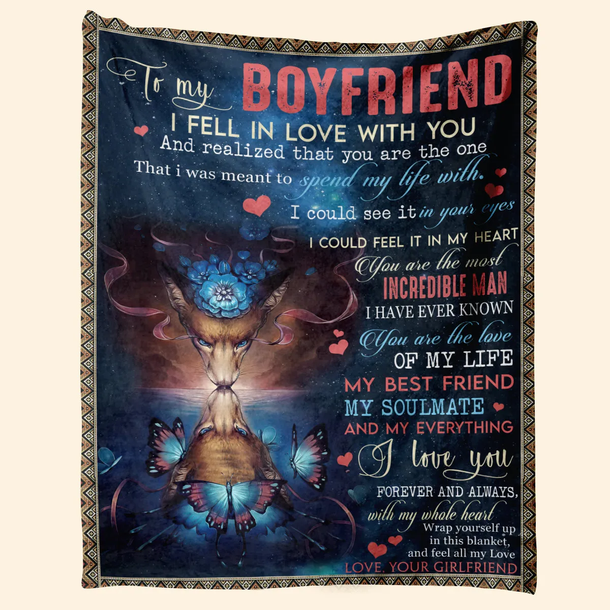 Best Valentine Gift For Boyfriend, I Fell In Love With You Fleece Blanket