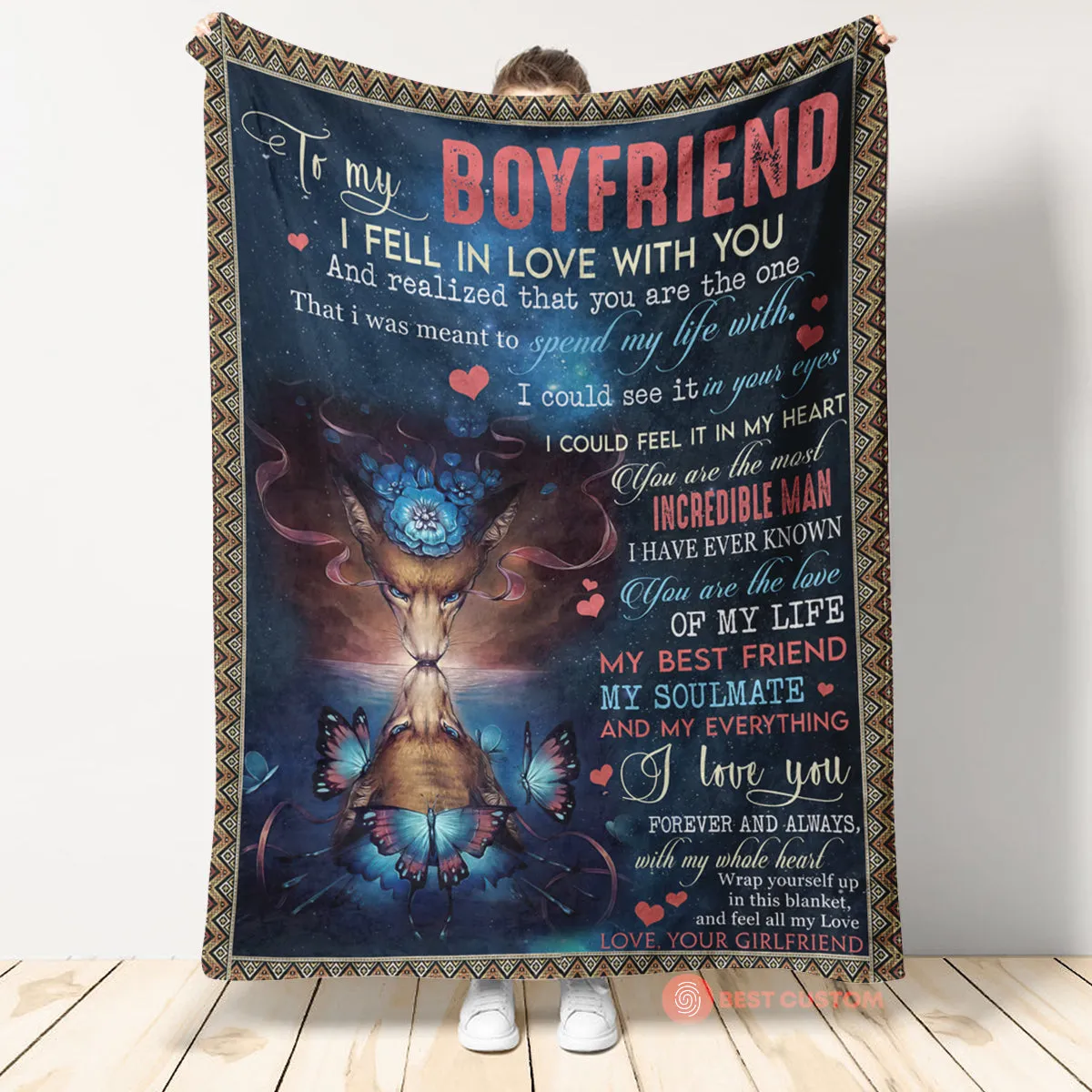 Best Valentine Gift For Boyfriend, I Fell In Love With You Fleece Blanket