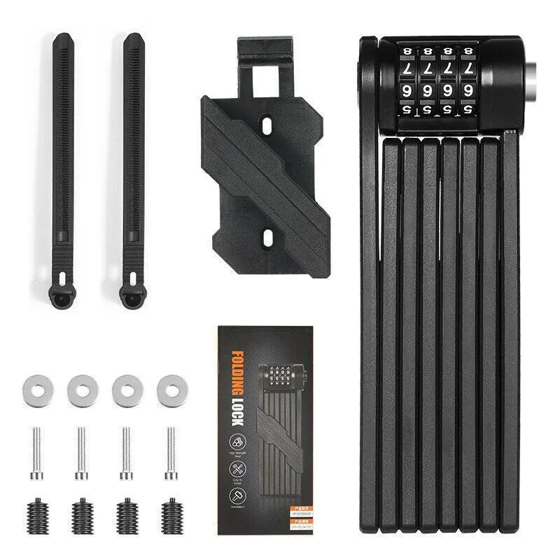 Bicycle Folding Chain Lock Anti Theft Combination Lock Heavy Duty Safety Motorcycle MTB Road Cycling Electric Lock