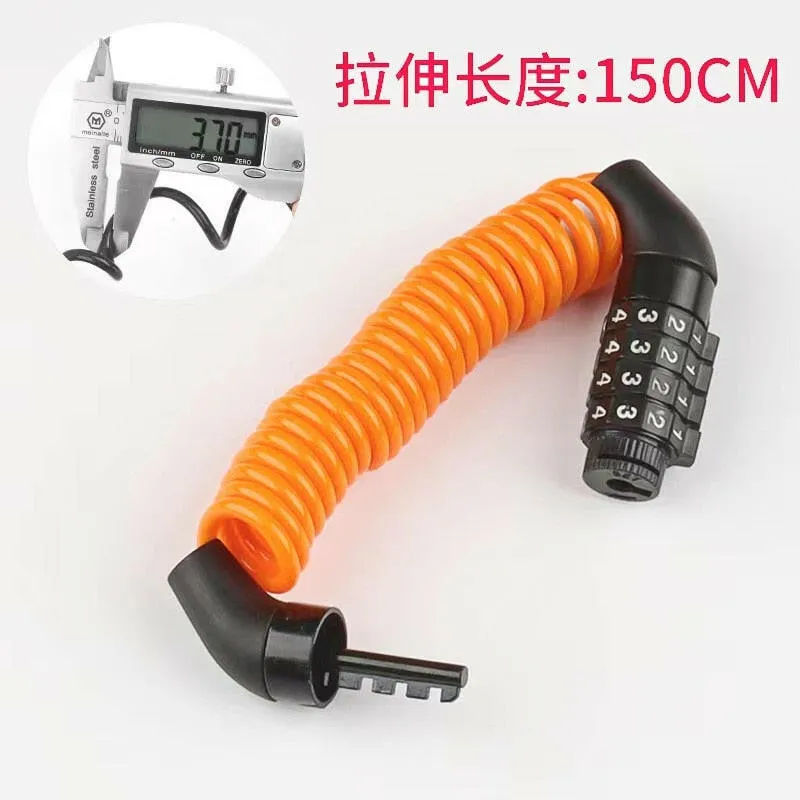 Bicycle Lock 4 Digit Combination Code Steel Cable Security Password Cycling Bike Bike Helmet Lock Portable Cable Backpack Lock