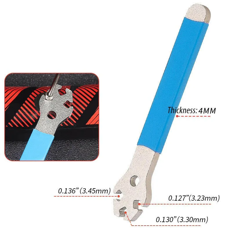 Bike Spoke Wrench Rim Adjustment Tool Tensioner Correction Full Steel Bicycle Spoke Nipple Tool Spanner Kit