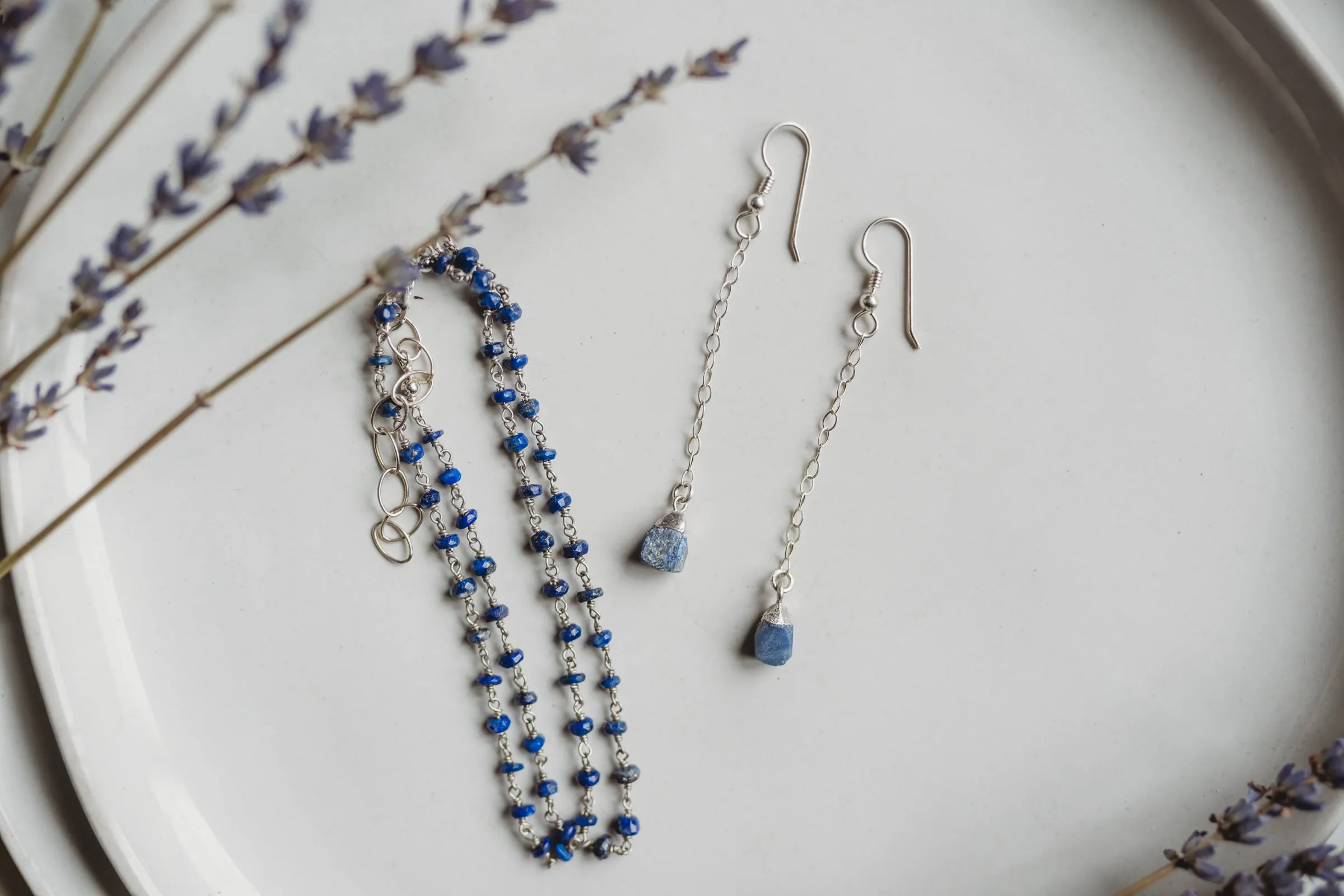 Birthstone Earrings, Raw Gemstone Earrings, Dainty Stone Chain Earrings