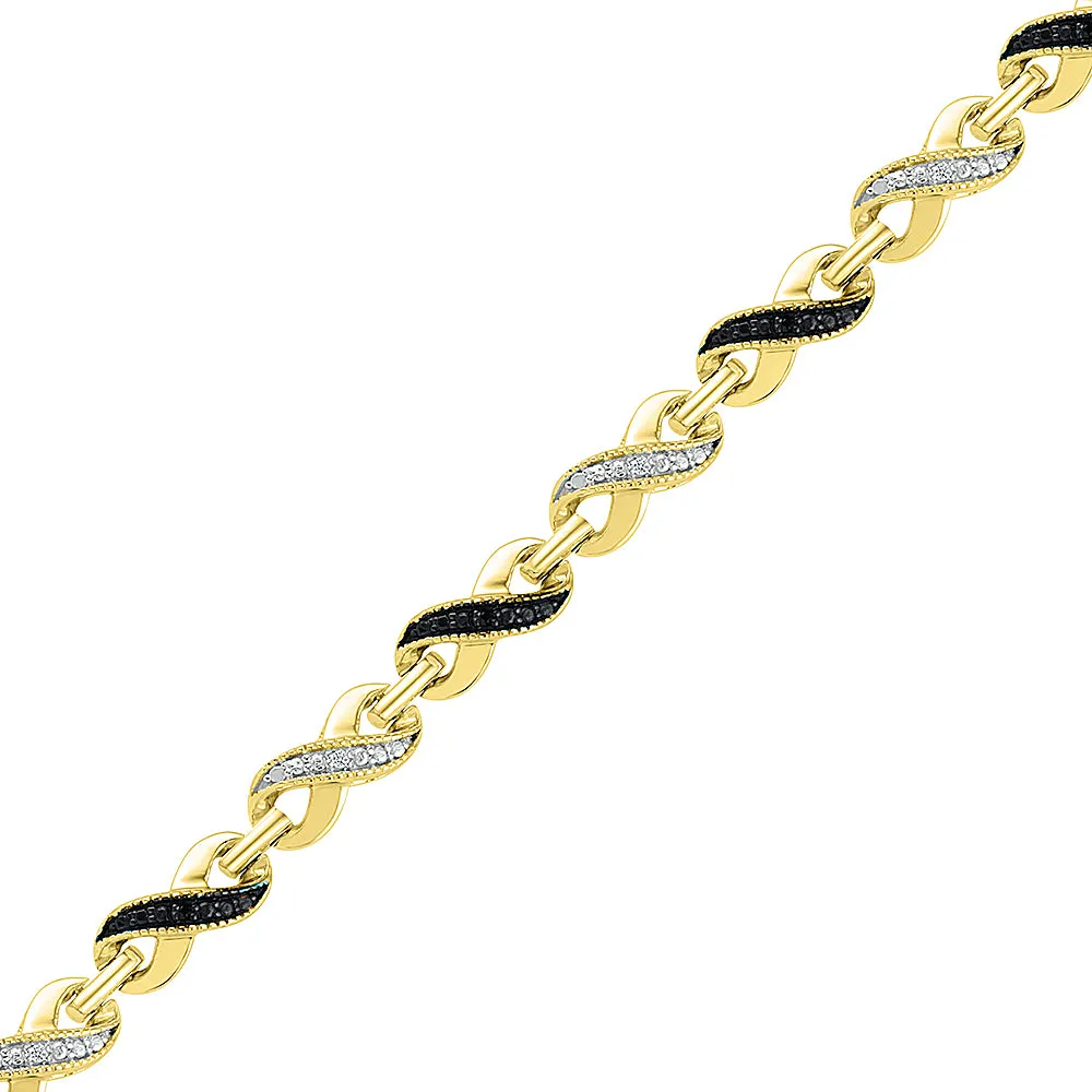 Black & White Diamond Infinity Bracelet