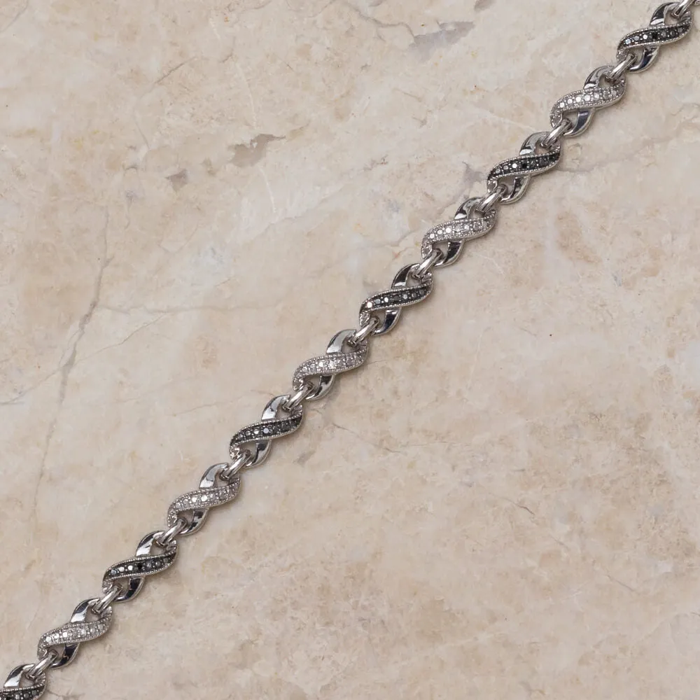 Black & White Diamond Infinity Bracelet