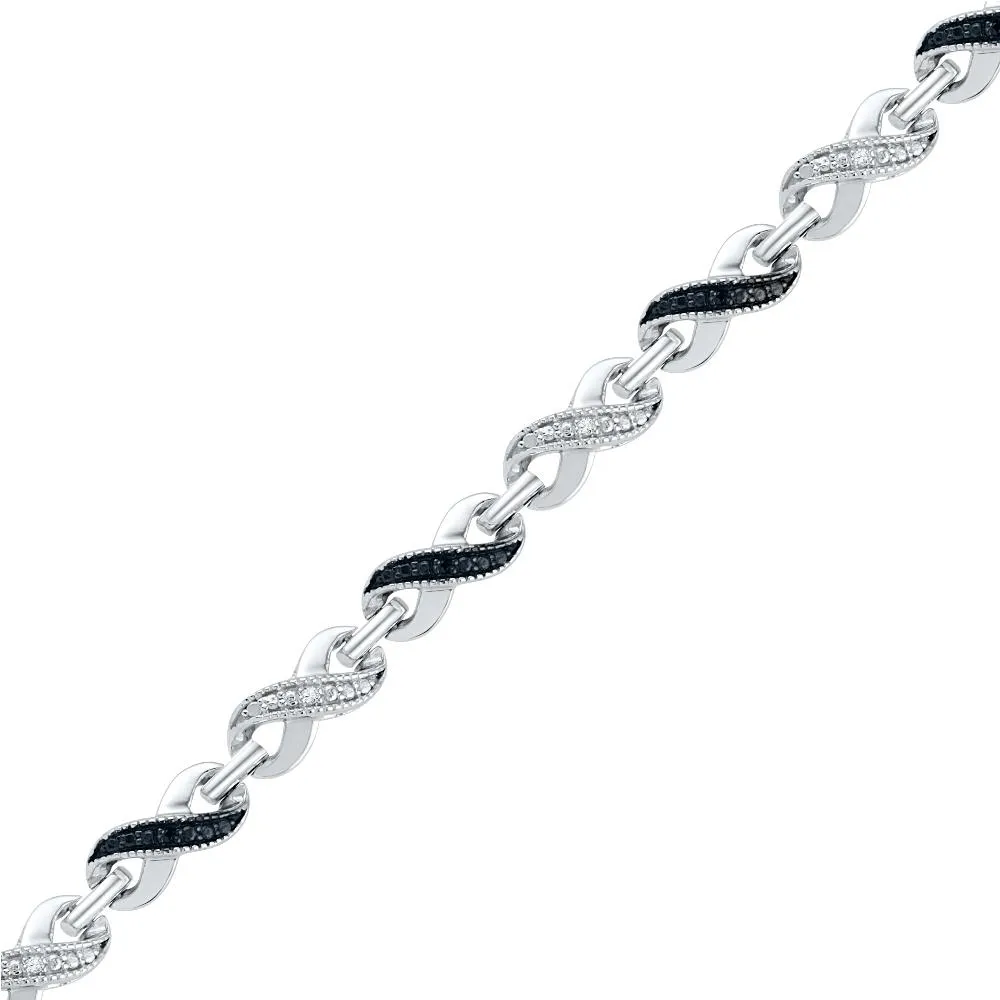Black & White Diamond Infinity Bracelet
