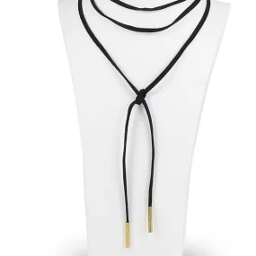 Black Thin Leather Strap Choker Necklace