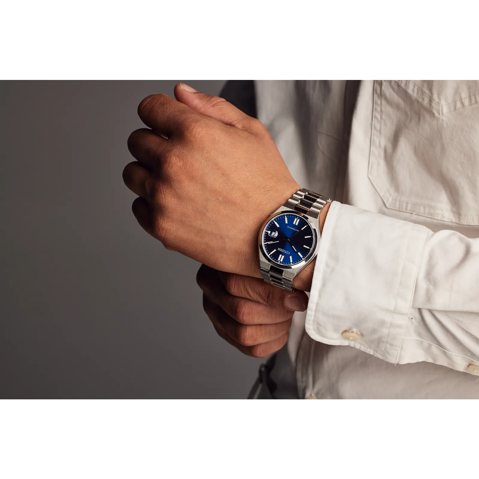 Blue Tsuyosa Watch in Stainless Steel