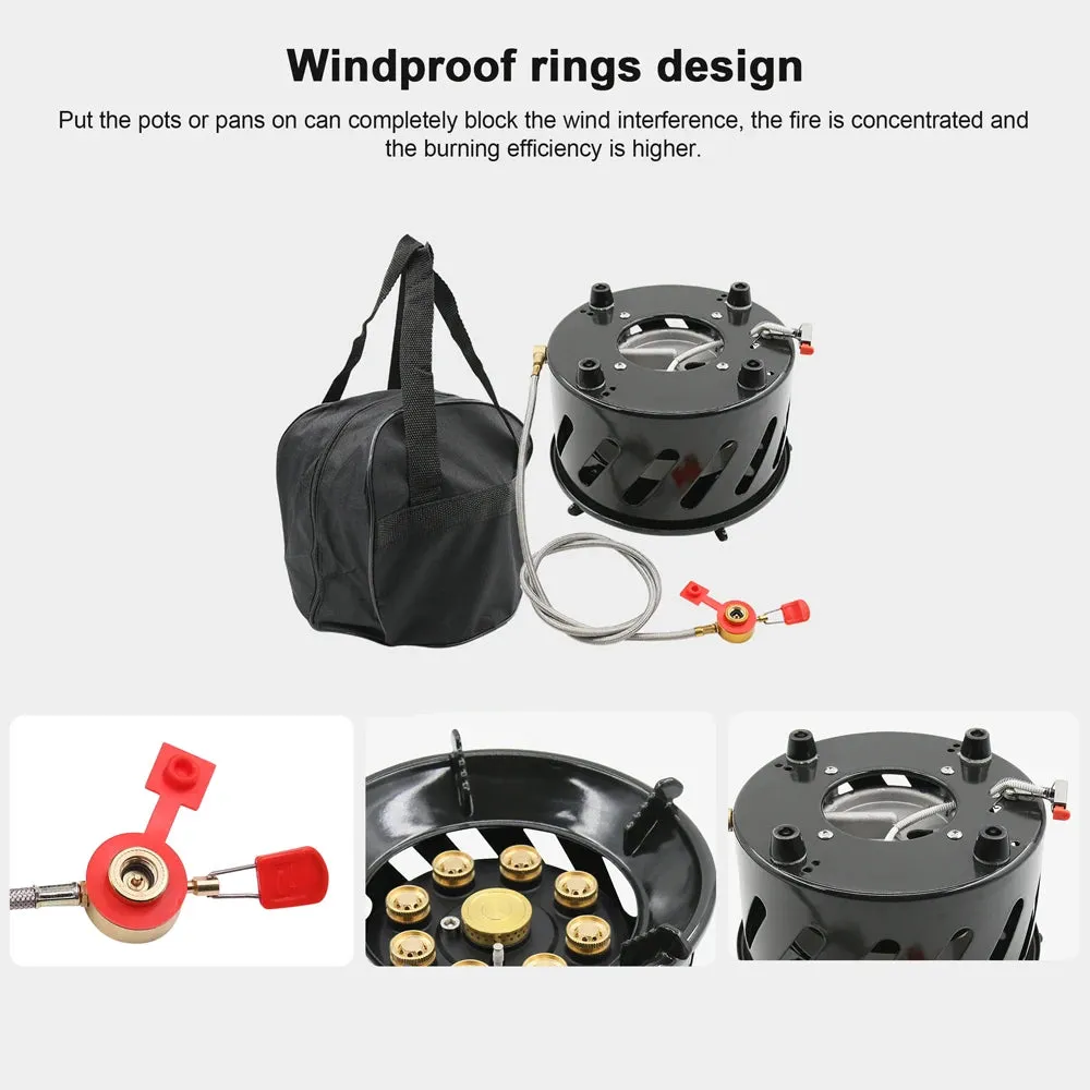 BULIN 18000W High-power Camping Stove with Piezo Seven-core Gas Stoves Burner for Outdoor Tourism Tourist BBQ Survival Equipment