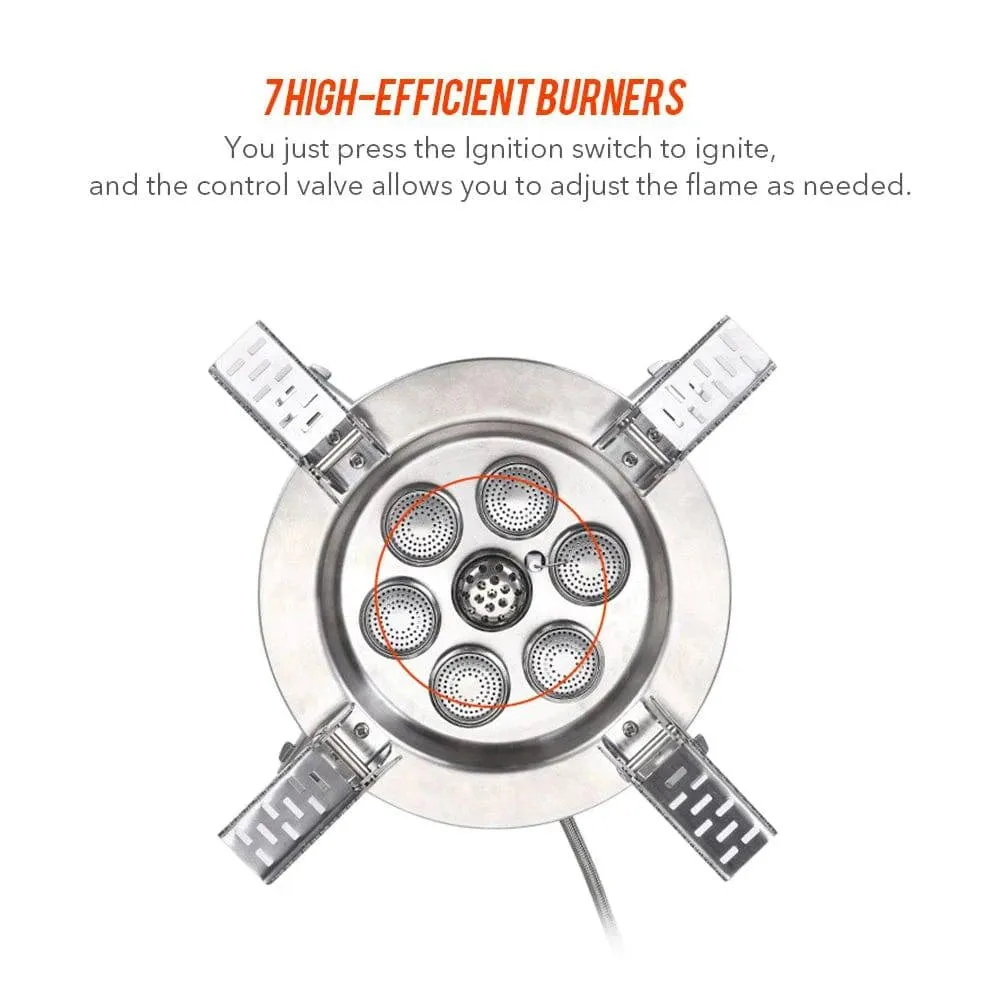 BULIN 18000W High-power Camping Stove with Piezo Seven-core Gas Stoves Burner for Outdoor Tourism Tourist BBQ Survival Equipment