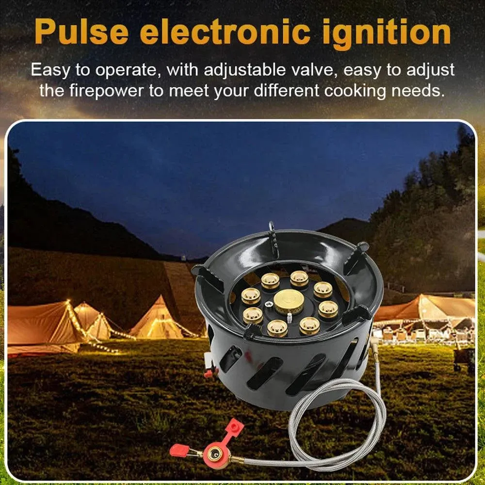 BULIN 18000W High-power Camping Stove with Piezo Seven-core Gas Stoves Burner for Outdoor Tourism Tourist BBQ Survival Equipment