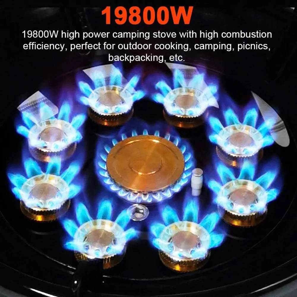 BULIN 18000W High-power Camping Stove with Piezo Seven-core Gas Stoves Burner for Outdoor Tourism Tourist BBQ Survival Equipment