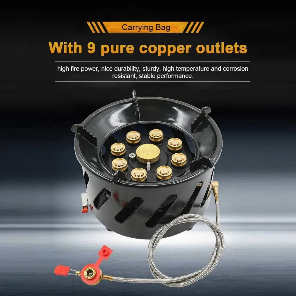 BULIN 18000W High-power Camping Stove with Piezo Seven-core Gas Stoves Burner for Outdoor Tourism Tourist BBQ Survival Equipment