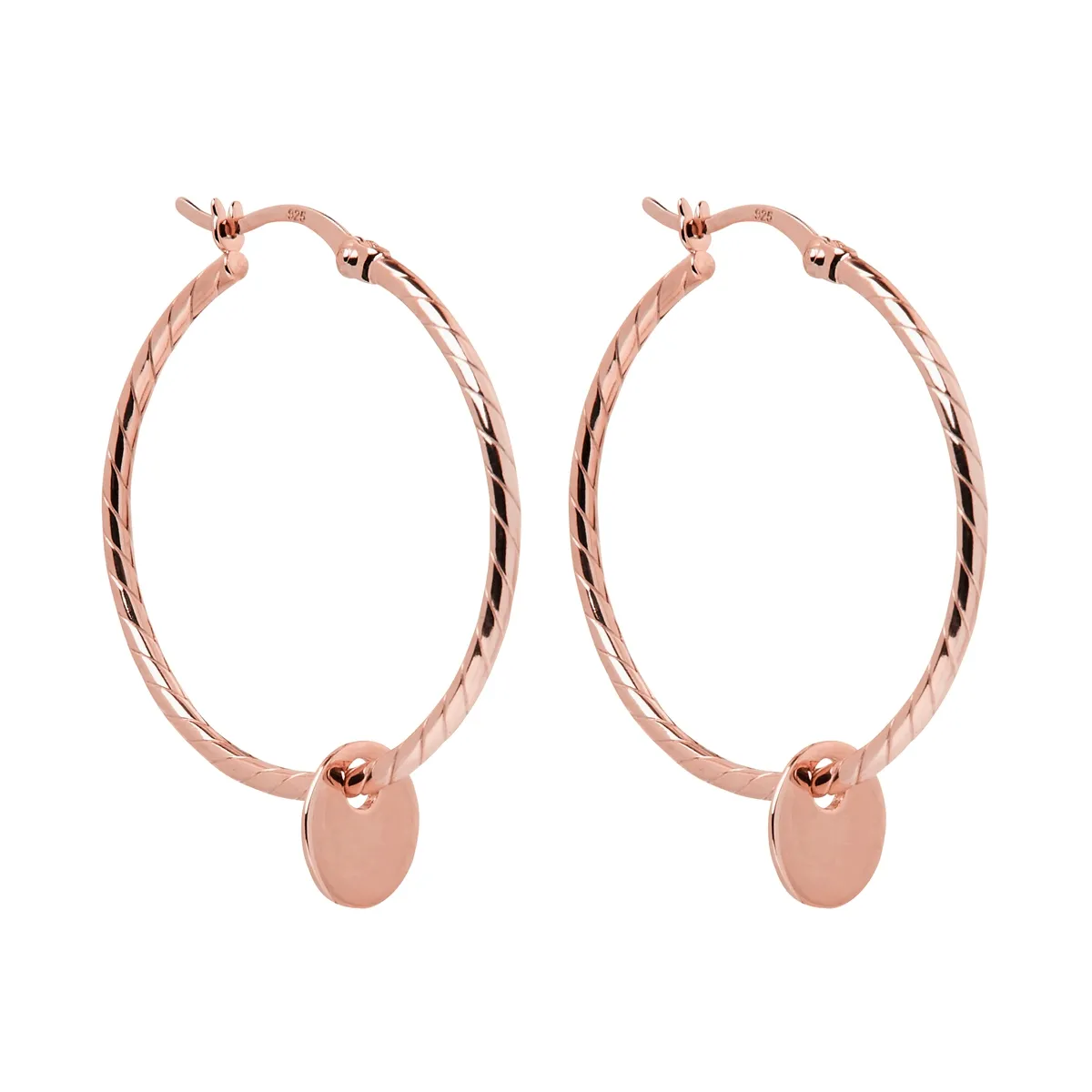 Cayman Hoop Rose Earrings